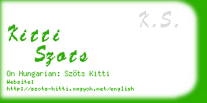 kitti szots business card